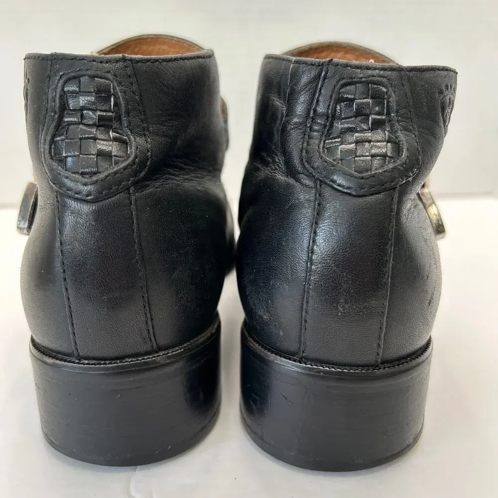 Ariat Western Style Black Leather‎ Buckled Ankle Booties Women's Size 7.5B
